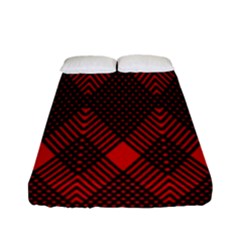 Pattern, Red, Black,  Fitted Sheet (full/ Double Size) by 2607694c