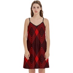 Pattern, Red, Black,  Mini Camis Dress With Pockets by 2607694c