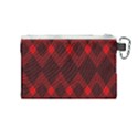 pattern, red, black,  Canvas Cosmetic Bag (Medium) View2