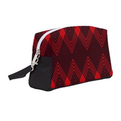 Pattern, Red, Black,  Wristlet Pouch Bag (medium) by 2607694c