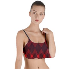 Pattern, Red, Black,  Layered Top Bikini Top  by 2607694c