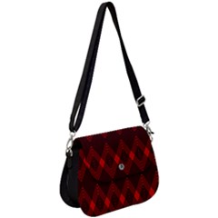 Pattern, Red, Black,  Saddle Handbag by 2607694c