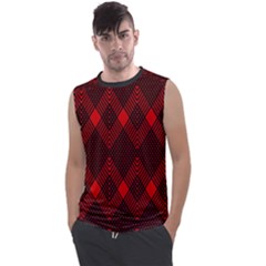 Pattern, Red, Black,  Men s Regular Tank Top by 2607694c