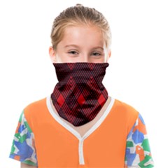 Pattern, Red, Black,  Face Covering Bandana (kids) by 2607694c