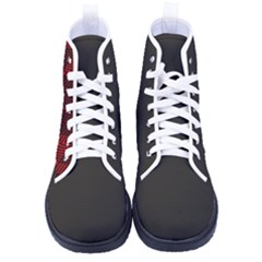 Pattern, Red, Black,  Women s High-top Canvas Sneakers by 2607694c