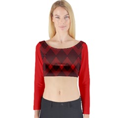 Muster Rot Rot Schwarz Long Sleeve Crop Top by 2607694c