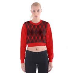 Muster Rot Rot Schwarz Cropped Sweatshirt