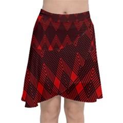 Muster Rot Rot Schwarz Chiffon Wrap Front Skirt by 2607694c