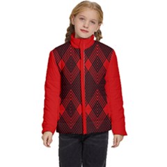 Muster Rot Rot Schwarz Kids  Puffer Bubble Jacket Coat by 2607694c