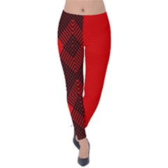 Muster Rot Rot Schwarz Velvet Leggings