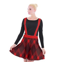 Muster Rot Rot Schwarz Suspender Skater Skirt by 2607694c