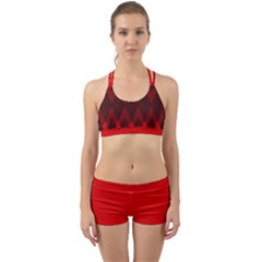 Muster Rot Rot Schwarz Back Web Gym Set