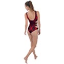 Muster rot rot schwarz Side Cut Out Swimsuit View2