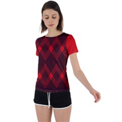 Muster Rot Rot Schwarz Back Circle Cutout Sports T-shirt by 2607694c