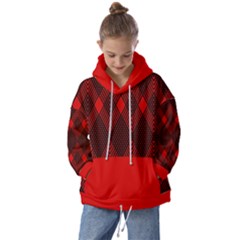 Muster Rot Rot Schwarz Kids  Oversized Hoodie