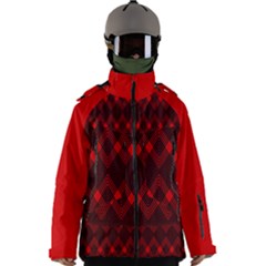 Muster Rot Rot Schwarz Men s Zip Ski And Snowboard Waterproof Breathable Jacket by 2607694c