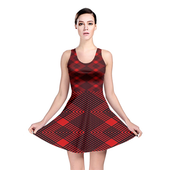 pattern rot schwarz Reversible Skater Dress