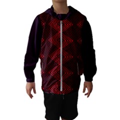 Pattern Rot Schwarz Kids  Hooded Windbreaker