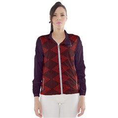 Pattern Rot Schwarz Women s Windbreaker