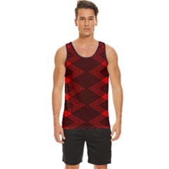 Pattern Rot Schwarz Men s Wide Collar Tank Top by dedoma