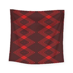 Pattern Rot Schwarz Square Tapestry (small)