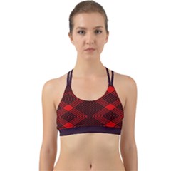 Pattern Rot Schwarz Back Web Sports Bra by dedoma