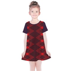 Pattern Rot Schwarz Kids  Simple Cotton Dress by dedoma