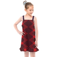 Pattern Rot Schwarz Kids  Overall Dress by dedoma