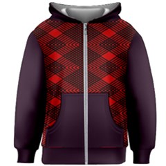 Pattern Rot Schwarz Kids  Zipper Hoodie Without Drawstring by dedoma