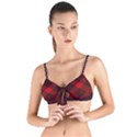 pattern rot schwarz Tie Up Cut Bikini Top View1