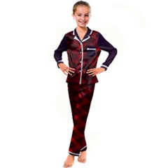 Pattern Rot Schwarz Kids  Satin Long Sleeve Pajamas Set by dedoma