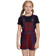 Pattern Rot Schwarz Kids  Short Overalls by dedoma