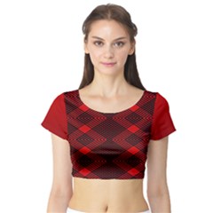 Rot Dunkel Short Sleeve Crop Top