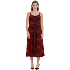 Rot Dunkel Casual Spaghetti Strap Midi Dress