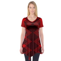 Rot Dunkel Short Sleeve Tunic  by dedoma