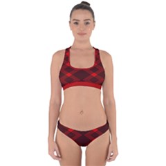 Rot Dunkel Cross Back Hipster Bikini Set