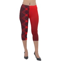 Rot Dunkel Lightweight Velour Capri Leggings  by dedoma