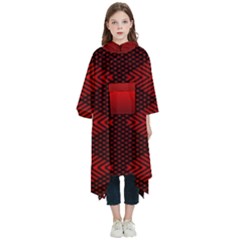 Rot Dunkel Kids  Hooded Rain Ponchos by dedoma