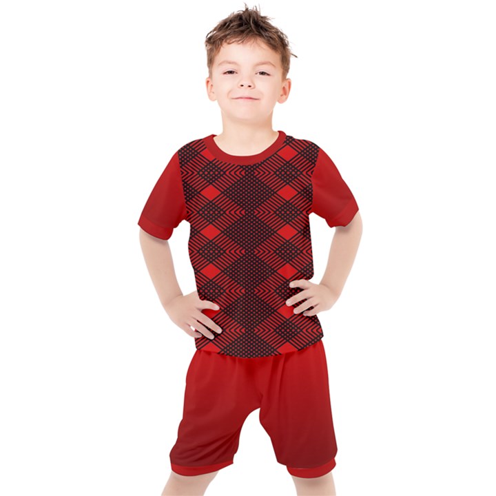 Rot Dunkel Kids  T-Shirt and Shorts Set