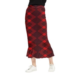 Rot Dunkel Maxi Fishtail Chiffon Skirt