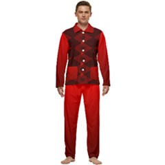 Rot Dunkel Men s Long Sleeve Velvet Pocket Pajamas Set by dedoma