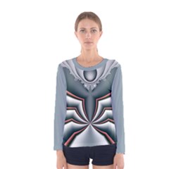 Fractal Grau Women s Long Sleeve T-shirt