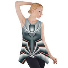 Fractal Grau Side Drop Tank Tunic by dedoma