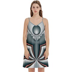 Fractal Grau Mini Camis Dress With Pockets by dedoma