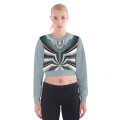 Fractal Grau Cropped Sweatshirt