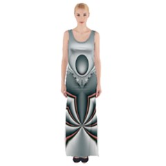 Fractal Grau Thigh Split Maxi Dress by dedoma