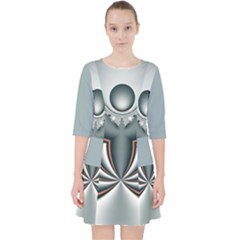 Fractal Grau Quarter Sleeve Pocket Dress by dedoma