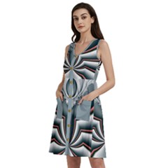 Fractal Grau Sleeveless Dress With Pocket by dedoma