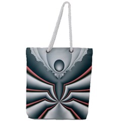 Fractal Grau Full Print Rope Handle Tote (large) by dedoma