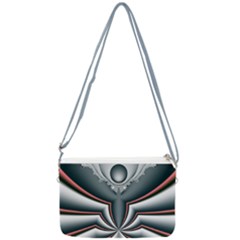 Fractal Grau Double Gusset Crossbody Bag by dedoma